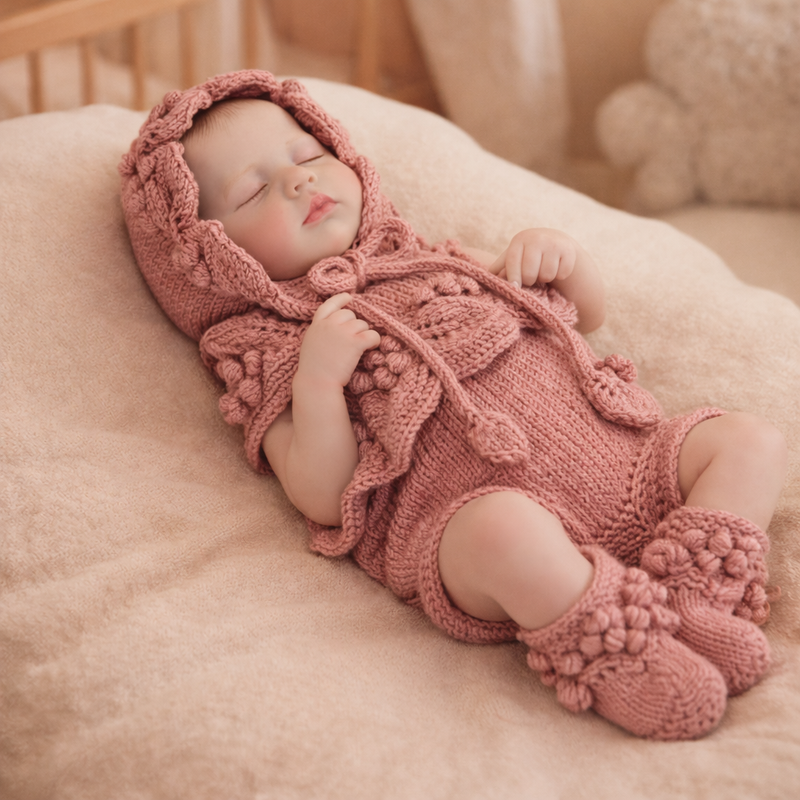 Lil‘ Grapes Knit Set - Beige