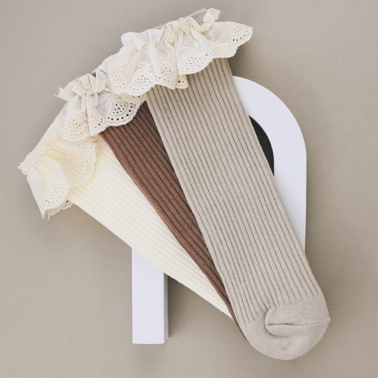 Lil’ Socks Trio - Creme & Beige & Brown