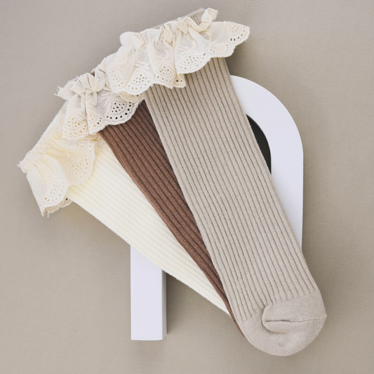 Lil' Socks Trio - Cream &amp; Beige &amp; Brown