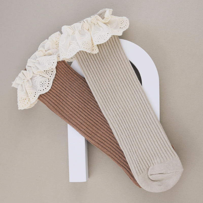 Lil’ Socks Duo - Creme & Beige