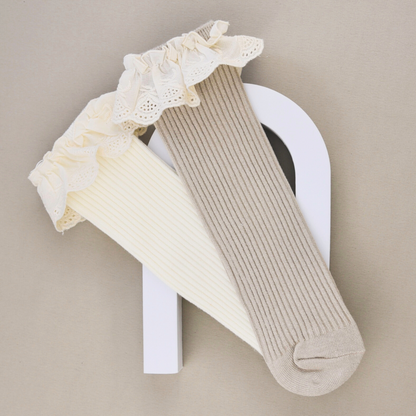 Lil' Socks Duo - Cream &amp; Brown 