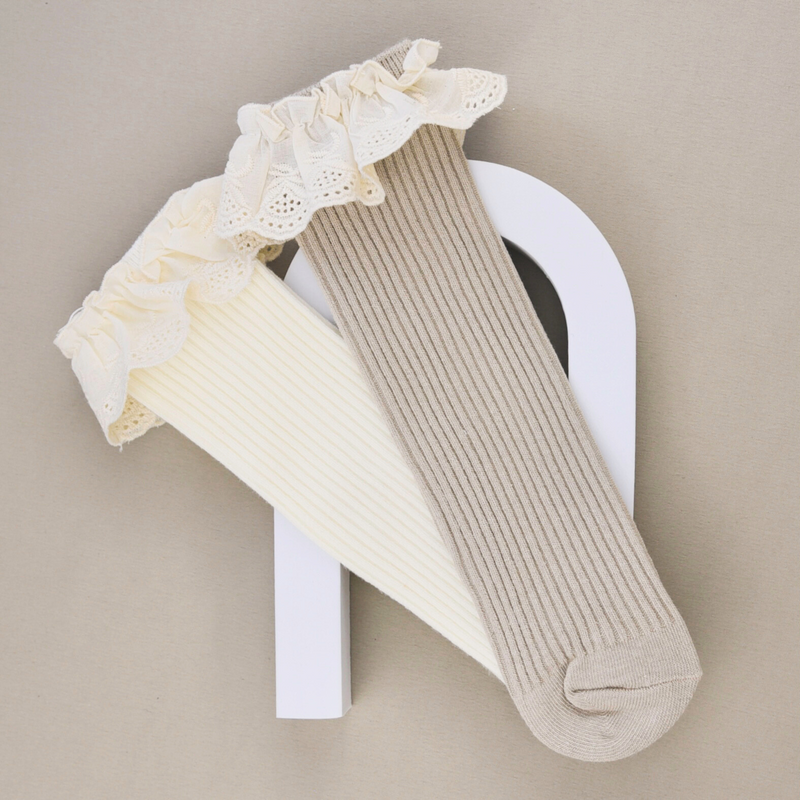 Lil’ Socks Duo - Creme & Beige