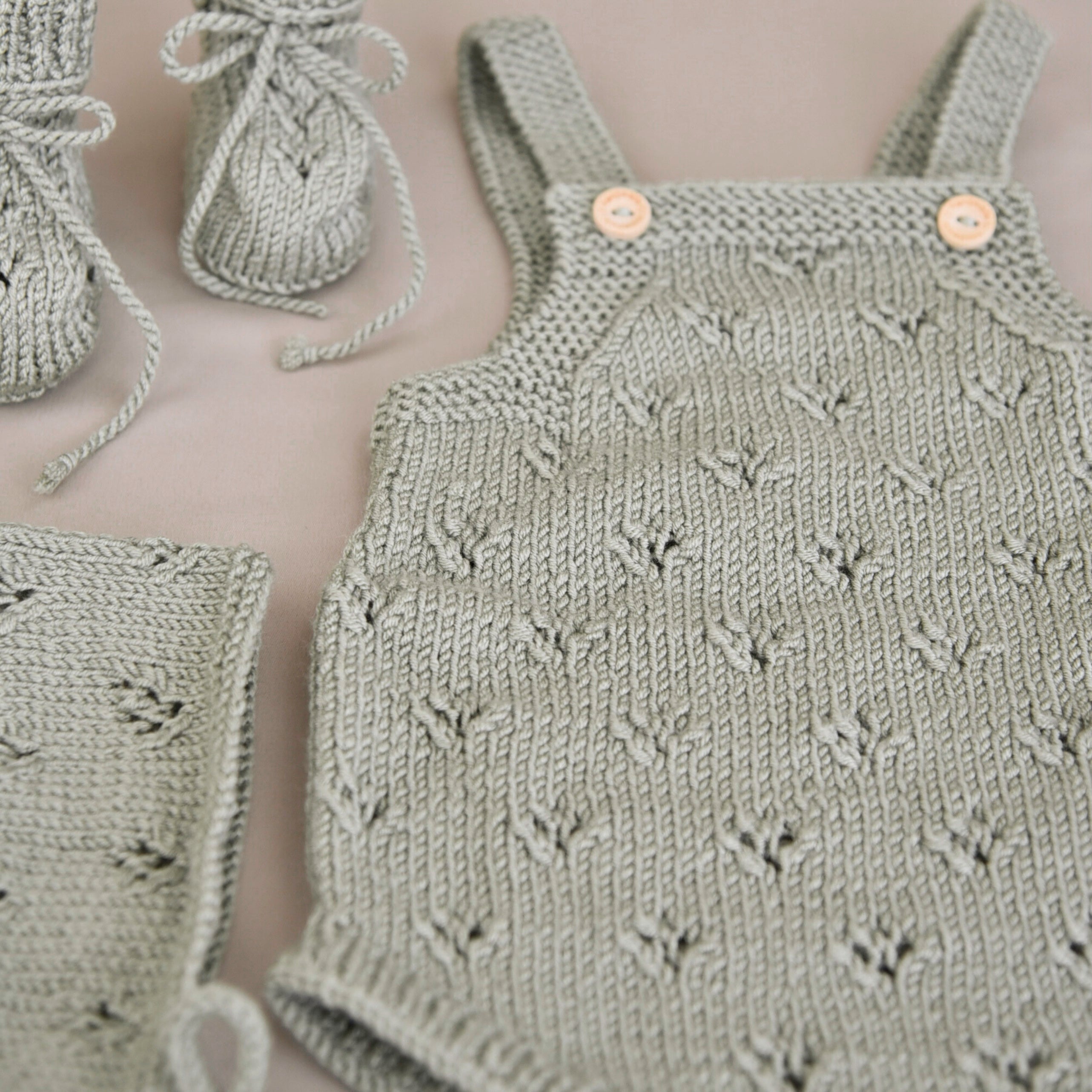 Lil‘ Fine Knit Set - Dusty Green