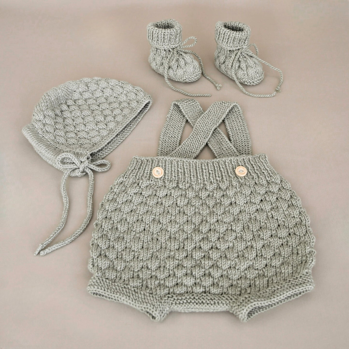 Lil‘ Cloud Knit Set - Dusty Green