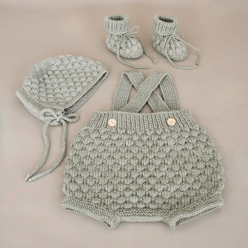 Lil‘ Cloud Knit Set - Dusty Green
