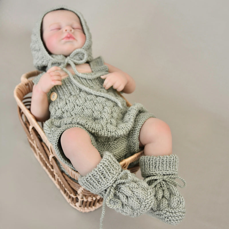 Lil‘ Cloud Knit Set - Dusty Green